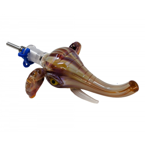 4.2" US-Made North Star Elephant Honey Straw with Stainless Steel Tip & Plastic Clip - [WSG920-10S]